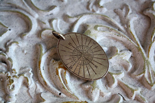 Boussole, rose wind pendant in sterling silver
