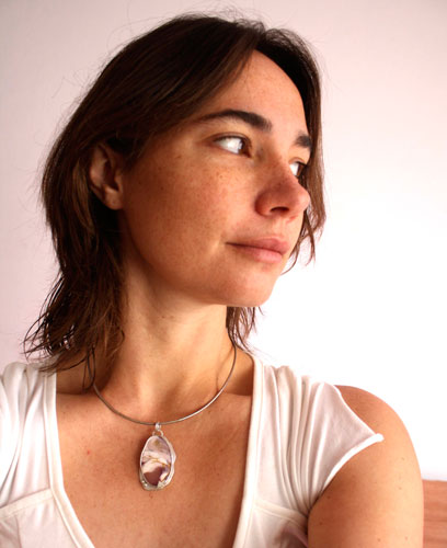 Bhora, fantastic dawn pendant in sterling silver and mookaite