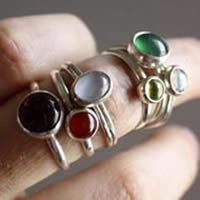 sterling silver ring with birthstone