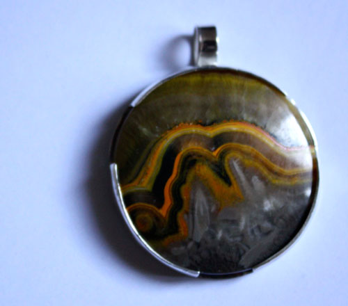 Dawn, sunrise pendant in sterling silver and bumblebee