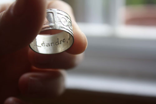 Custom ring, quote of One from U2 group ring in sterling silver