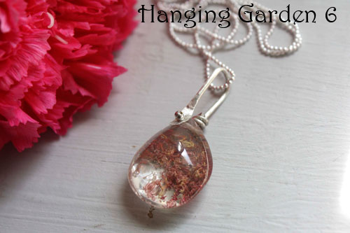 Hanging garden 6, Babylonian mystery necklace and pendant in sterling silver and phantom quartz