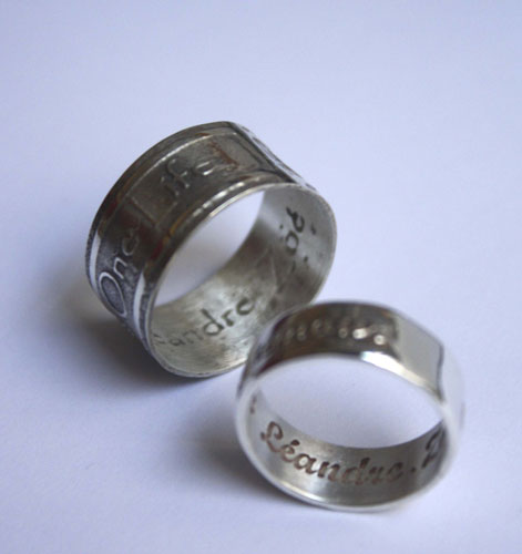 One life, personalized statements rings in sterling silver with etchings
