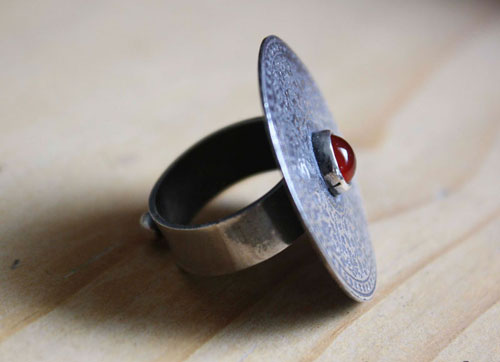 Phyllis, Greek mythology ring in sterling silver and carnelian