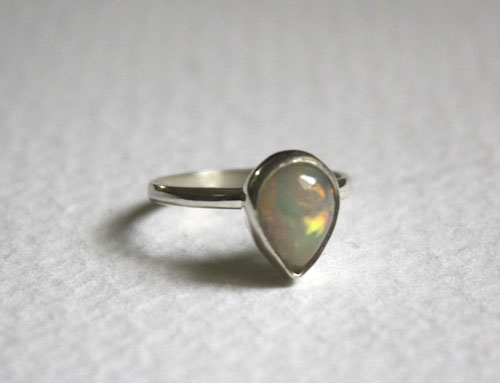 Queen of Sheba, mythical kingdom ring in sterling silver and Ethiopian opal