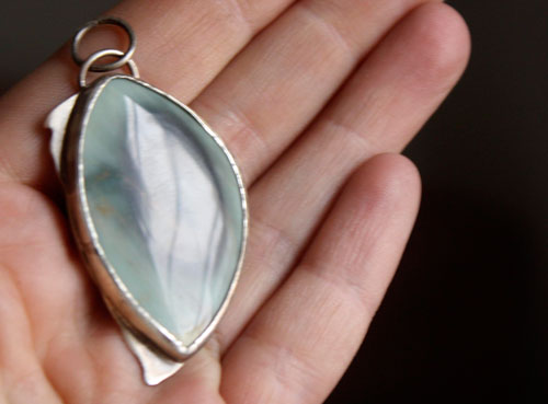 Wild, landscape pendant in sterling silver and royal imperial jasper