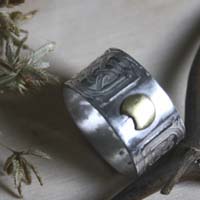 Stonehenge, Celtic knots ring in sterling silver and brass