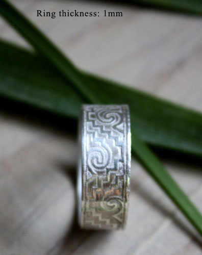 Tesoro Zapoteco, Mexican Zapotec ring in sterling silver