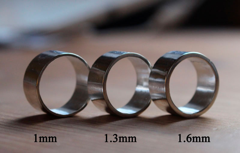 Thickness of our engraved sterling silver rings