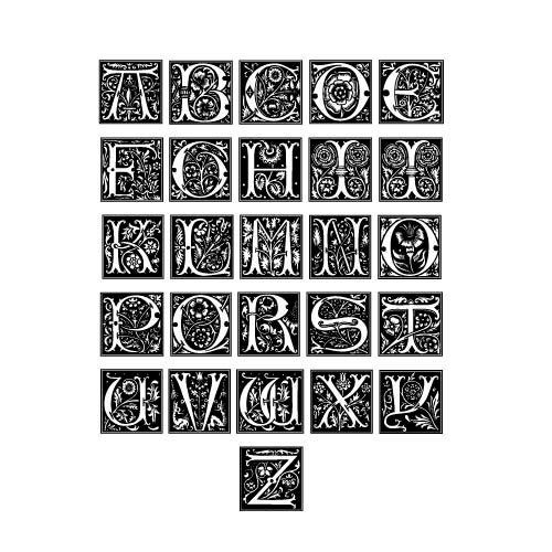 illumination alphabet for etched ring