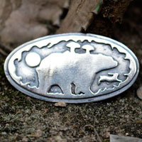 Freedom is a state of mind, bear and bunny brooch, motivational and encouragement quote in sterling silver