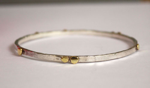 Helios, sun bracelet in brass and sterling silver