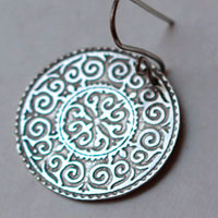 Leoda, medieval shield earrings in sterling silver