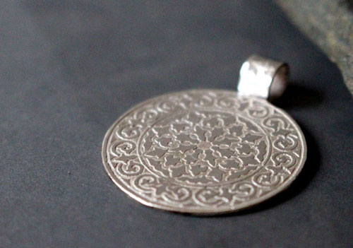 Merlin, Arthurian medieval shield pendant in sterling silver