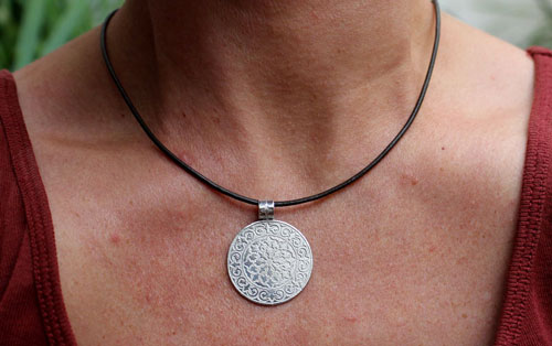 Merlin, Arthurian medieval shield pendant in sterling silver