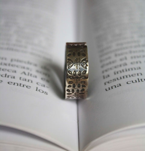 Nile flowers, Egyptian ring in sterling silver