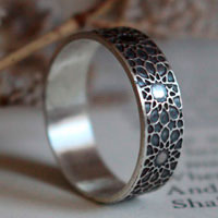 Oriental sun, oriental geometric sun ring in sterling silver