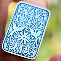 Otomi, Mexican tribal ring in sterling silver