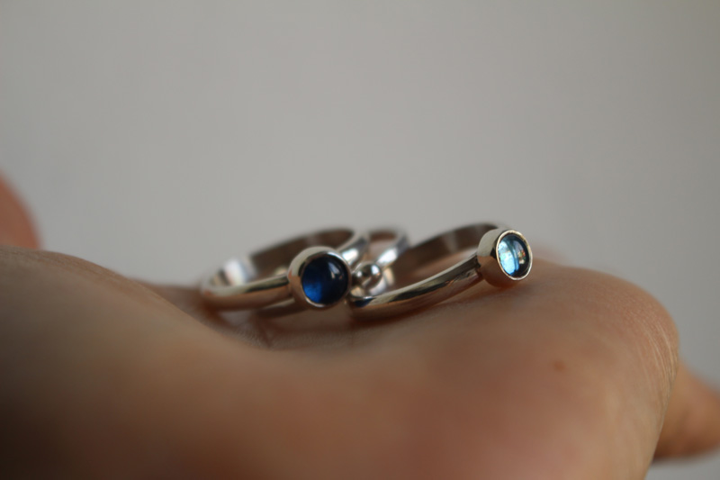 Provence, stackable ring in silver and zircon