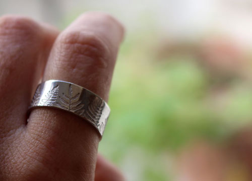 Raden, fern ring in sterling silver