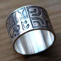 Ta U Here, polynesian tattoo ring in silver