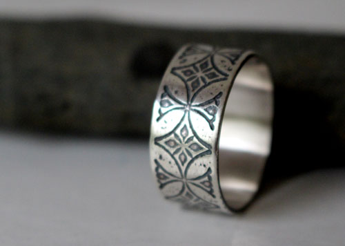 Templar, medieval cross ring in sterling silver