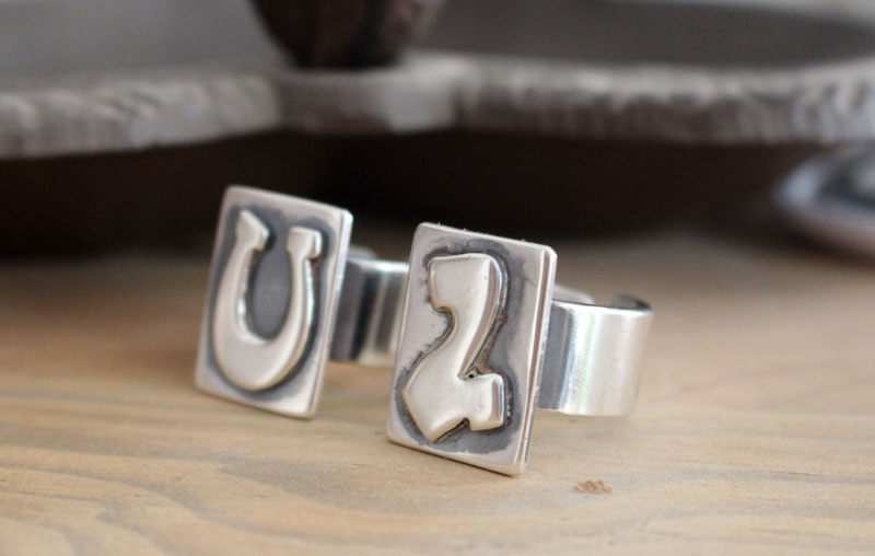 U2, rock band logo rings in sterling silver