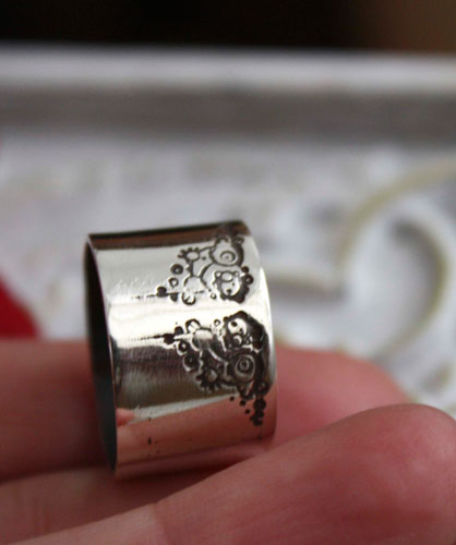 Uchronia, steampunk ring in sterling silver