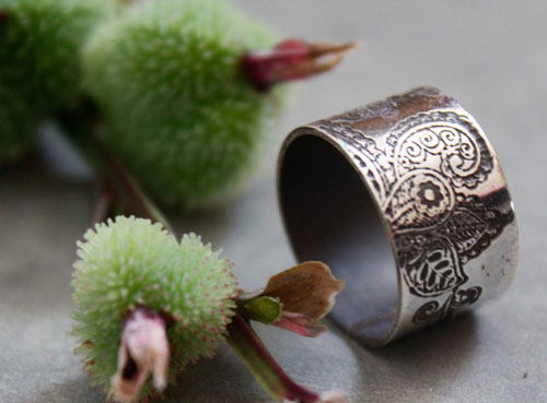 Winter jasmine, Indian flower ring in sterling silver