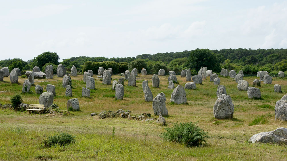 Alignment of menhirs of Carnac, France