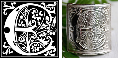 Medieval illuminated initial ring