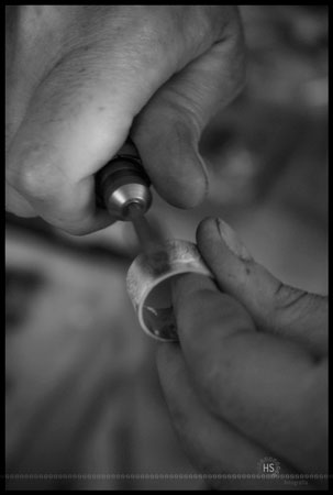 Sanding a sterling silver ring