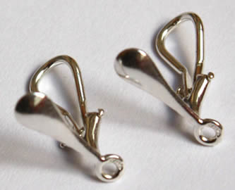 Sleepers clips, 925 sterling silver, of earrings for non-pierced ears