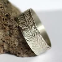 Honeysuckle, nature ring in sterling silver