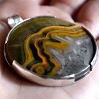 Dawn, Bumblebee agate and sterling silver Pendant