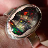 Estrella, sterling silver Mexican cantera opal ring