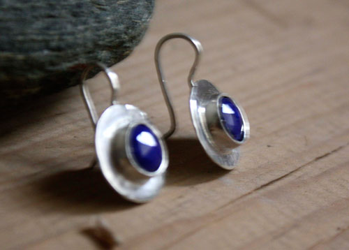 Lapis, Egyptian earrings in sterling silver and lapis lazuli