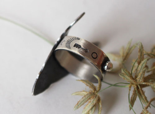 Abundance, buffalo totem ring in sterling silver