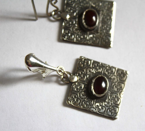 Artemisia, sterling silver earrings for non pierced ears