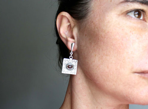 Artemisia, earrings with sterling silver non pierced clips ears