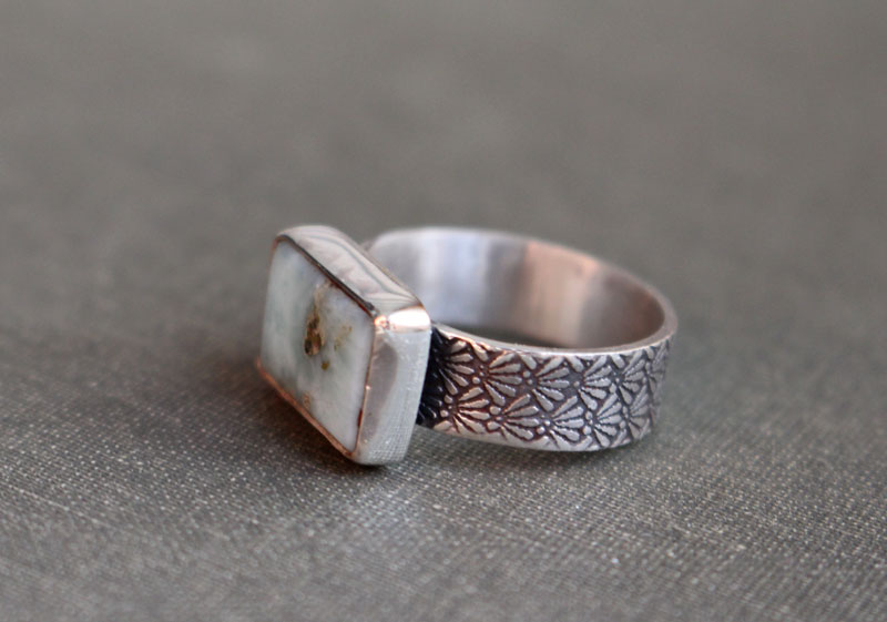 Atlantis, Greek ring in sterling silver and larimar