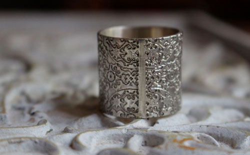 Baudelaire, romantic period ring in sterling silver