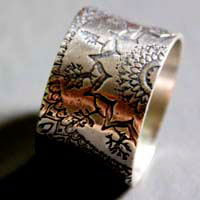 Blessed, custom mandala forest ring in sterling silver