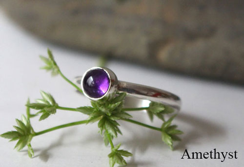 Constance, sterling silver amethyst ring, february birthstone