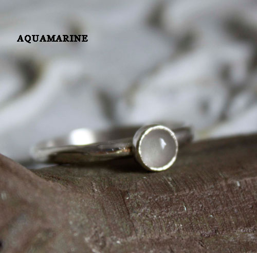 Constance, sterling silver aquamarine ring, march birthstone