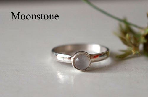Constance, sterling silver moonstone ring, april birthstone