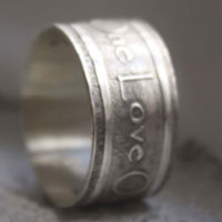 Custom ring, quote of One from U2 group ring in sterling silver