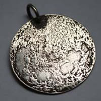 Full moon, night astronomy pendant in sterling silver