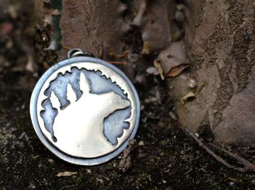 Home is wherever I’m with you, bear necklace in sterling silver