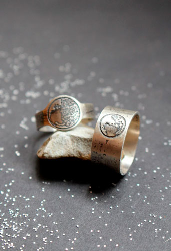 Lunar Cycle, custom moon ring in sterling silver 